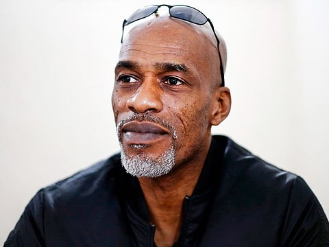 Former England cricketer Chris Lewis poses for a photograph at The Haymarket theatre in Basingstoke. 