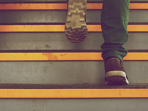 A Kuwaiti man has suffered a heart attack after being forced to climb the stairs to his fifth floor apartment for two months. Picture for illustrative purposes only.
