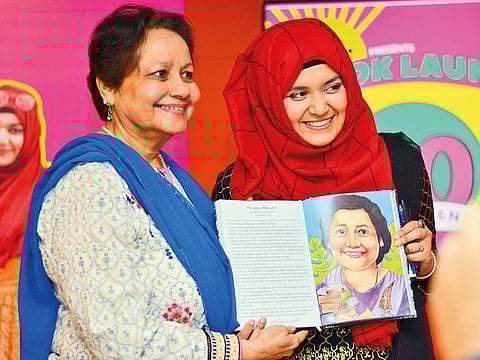 Maliha with Shabina Mustafa, one of the inspirational women in her book who is an educationist and founder of The Garage School.