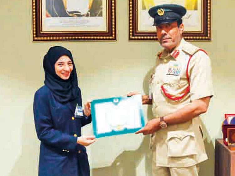 Brig Ali Atiq Bin Lahej honours Hanan Hussain Mohammad