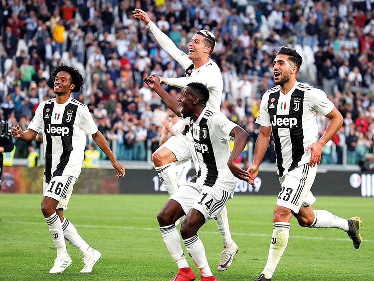 Juventus' Juan Cuadrado, Cristiano Ronaldo, Blaise Matuidi