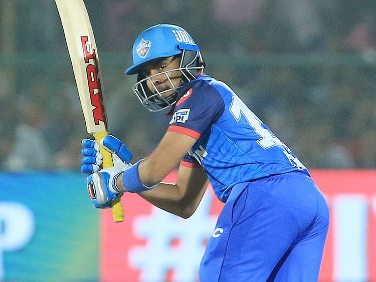 Delhi Capitals' Prithvi Shaw bats