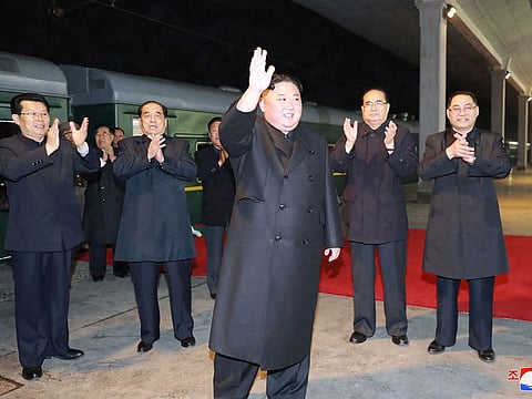 North Korean leader Kim Jong Un departs to visit Russia at undisclosed location in this undated photo released on April 23, 2019 by North Korea's Central News Agency (KCNA).