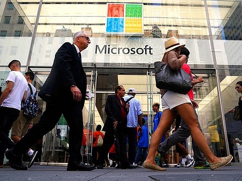 A Microsoft store is pictured in New York City, New York.