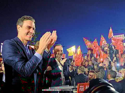 Spain's Prime Minister and Socialist Workers' Party (PSOE) candidate Pedro Sanchez attends an electoral campaign closing rally in Valencia, Spain April 26, 2019. 