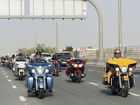 More than 100 bikers participated in the rally in Dubai. 