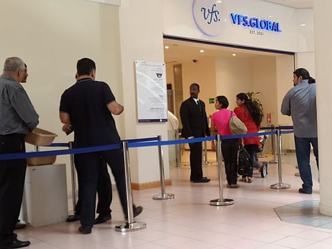 VFS Global operates outsourced visa application centres in Dubai and Abu Dhabi.
