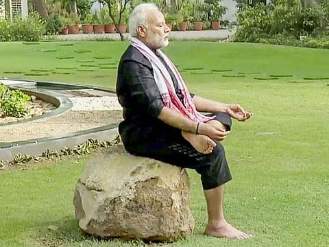 India's Prime Minister Narendra Modi doing yoga. (File photo)