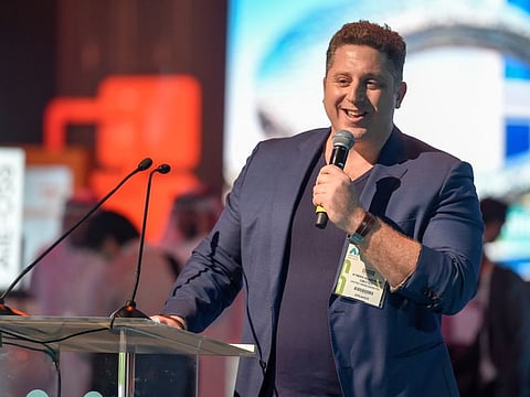 Ayman Alashkar, CEO, OBOTEO - UAE, speaks at the session 'Autonomous Vehicles on the UAE’s roads – What’s the public’s view?' during the AI Evrything at Dubai World Trade Centre and Exhibition halls, Dubai.