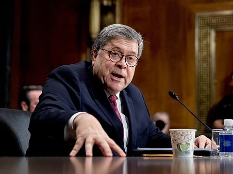 Attorney General William Barr testifies during a Senate Judiciary Committee hearing on Capitol Hill in Washington, Wednesday, May 1, 2019, on the Mueller report.
