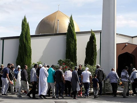 Worshippers prepare to enter the Al Noor mosque a week after the mass shooting (file picture).
