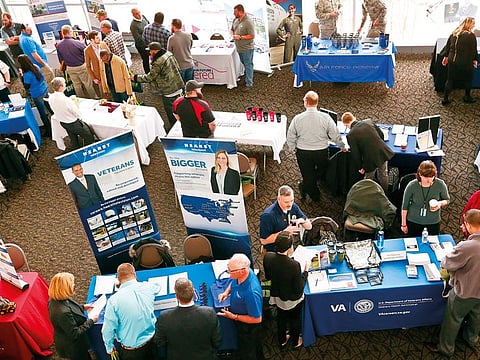 A job fair in Pittsburgh. Job growth is well above the roughly 100,000 needed per month to keep up with growth in the working-age population.