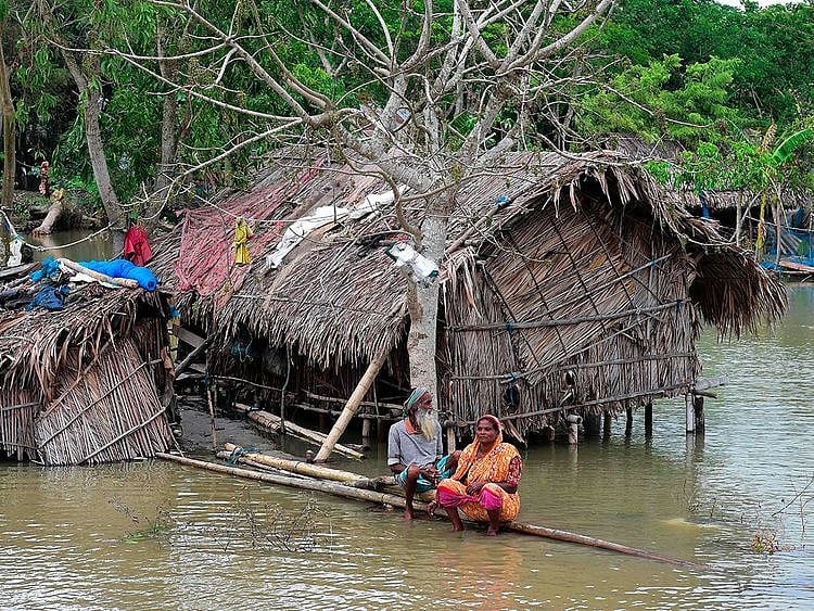 A marooned elderly couple