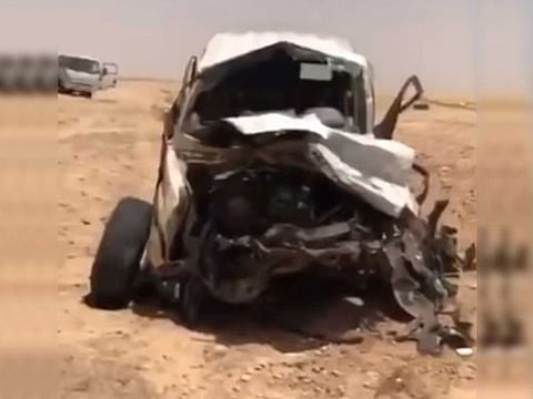 The tragedy occurred on the Rafha-Arar road in Saudi Arabia’s border north region on Saturday, spokesman for the Red Crescent Authority in the area.