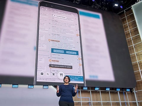 Aparna Chennapragada, director of Google Now for Google LLC, speaks during the Google I/O Developers Conference in Mountain View, California, US.