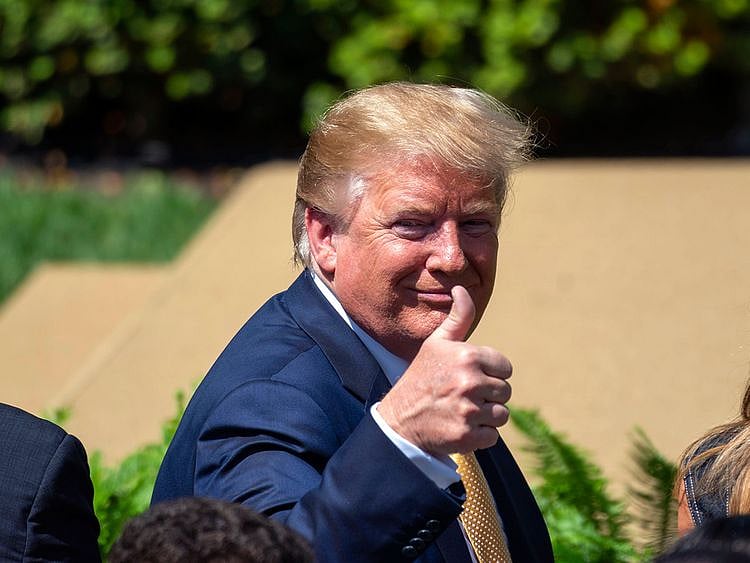 President Donald Trump at a ceremony in the Rose Garden of the White House.
