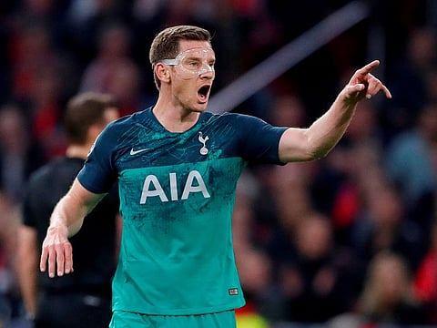 Tottenham's Jan Vertonghen gestures 