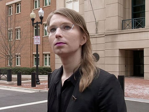 Former U.S. Army intelligence analyst Chelsea Manning speaks to reporters outside the U.S. federal courthouse shortly before appearing before a federal judge and being taken into custody as he held her in contempt of court for refusing to testify before a federal grand jury in Alexandria, Virginia, U.S. March 8, 2019. 