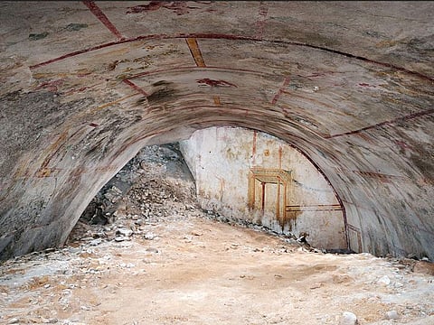 The newly discovered room of the Nero Domus Aurea, in Rome