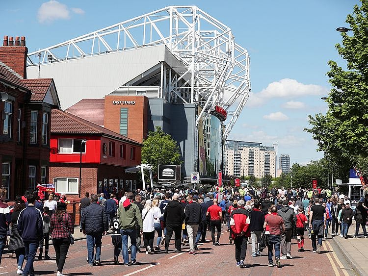 General view of fans walking towards the stadium