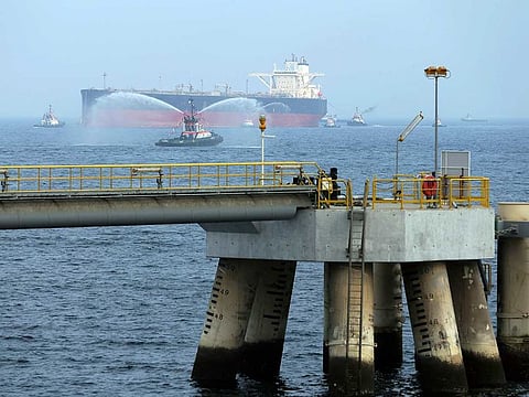 File picture for illustrative purpose only. An oil tanker off the coast of Fujairah, UAE.