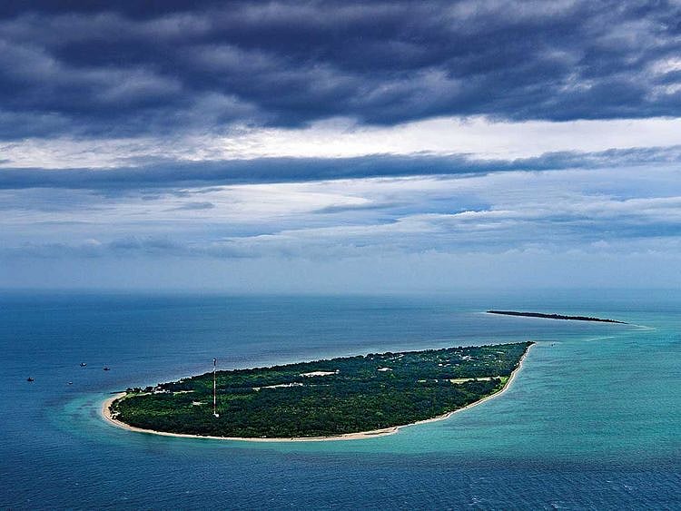 An aerial view of Masig Island