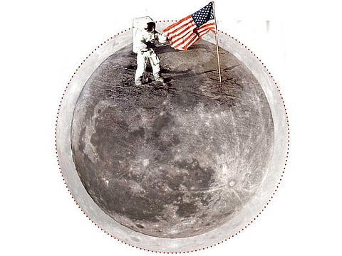 In this November 1969 photo provided by NASA, Apollo 12 mission Commander Charles P. "Pete" Conrad stands on the moon's surface. 