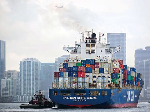 A Chinese cargo ship prepares to dock at Port Miami. 