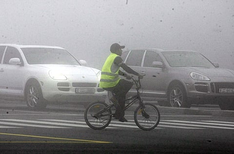 Foggy conditions in Abu Dhabi