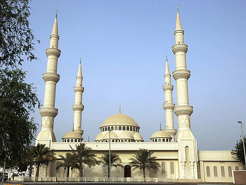 Shaikh Mohammad Bin Zayed mosque on airport road in Abu Dhabi
