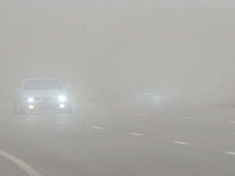 Fog shrouds a road in Abu Dhabi. Picture for illustrative purposes. 
