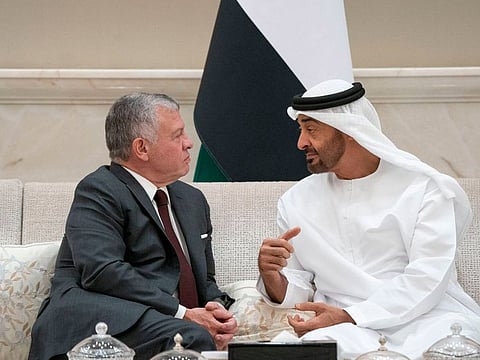 His Highness Shaikh Mohammad Bin Zayed Al Nahyan, Crown Prince of Abu Dhabi and Deputy Supreme Commander of the UAE Armed Forces and King Abdullah of Jordan