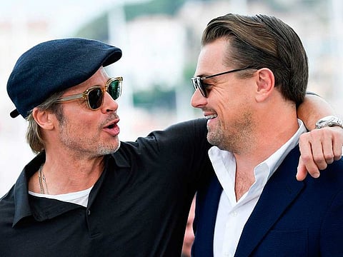Brad Pitt with Leonardo DiCaprio at the Cannes Film Festival.