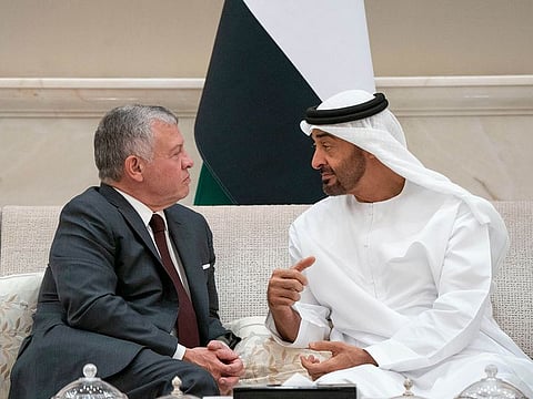 Shaikh Mohammad Bin Zayed meets with King Abdullah II in Abu Dhabi