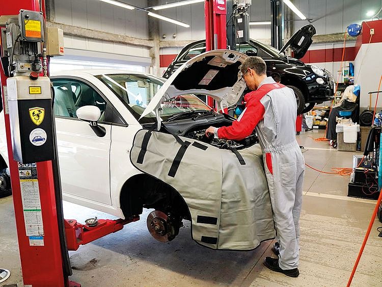 A Fiat workshop in Tokyo