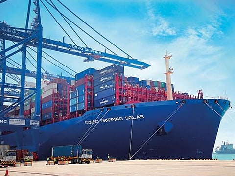Khalifa Port in Abu Dhabi. Increasing consumer demand along with a gradual return to global trade are starting to show signs of a recovery for the UAE’s leading port operators.