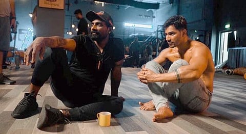 On set with Remo D’Souza and Varun Dhawan in Dubai