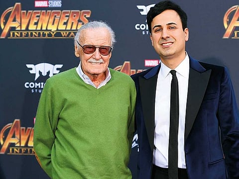 Stan Lee (left) and Keya Morgan