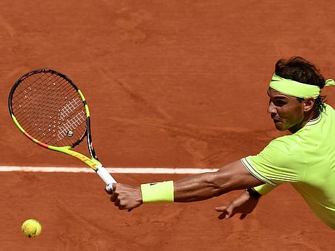 Rafael Nadal in action against Yannick Maden on day four of The Roland Garros 2019 French Open.