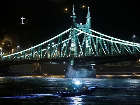 A rescue boat is seen on the Danube river after tourist boat capsized in Budapest, Hungary, May 29, 2019.
