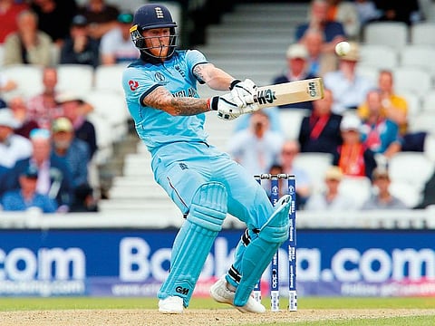 Ben Stokes attempts a reverse pull, which cost his wicket, during the opening match against South Africa on Thursday. 