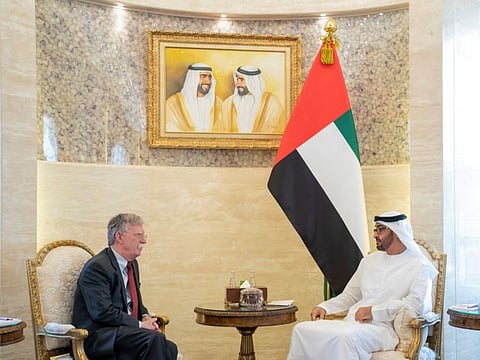 His Highness Shaikh Mohammad Bin Zayed Al Nahyan, Abu Dhabi Crown Prince and Deputy Supreme Commander of the UAE Armed Forces, received John Bolton, the United States National Security Adviser, in Abu Dhabi on Wednesday.