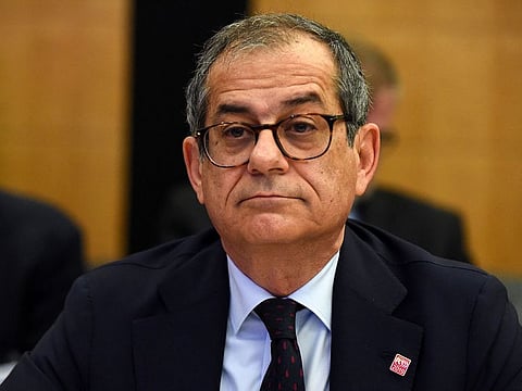 Italian Minister of Economy and Finance Giovanni Tria poses prior to the first session of the 2019 Ministerial Council Meeting (MCM) at the OECD headquarters in Paris.
