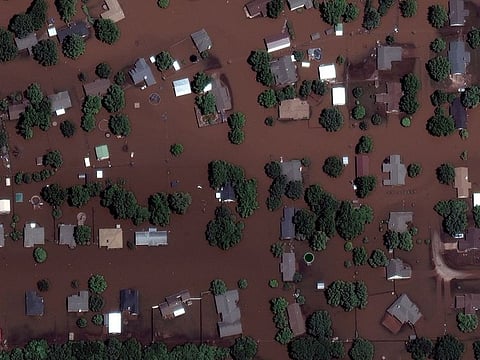 Sand Springs, Oklahoma, U.S. is pictured after the Arkansas River flooded ON MAY 30