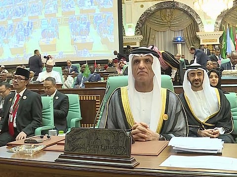 UAE delegation led by Shaikh Saud Bin Saqr Al Qasimi at the OIC meeting. 