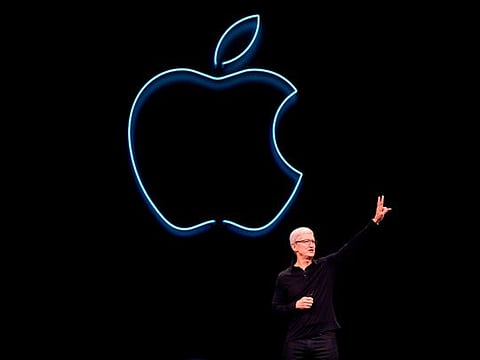 Apple CEO Tim Cook presents the keynote address during Apple's Worldwide Developer Conference (WWDC) in San Jose, California on June 3, 2019.