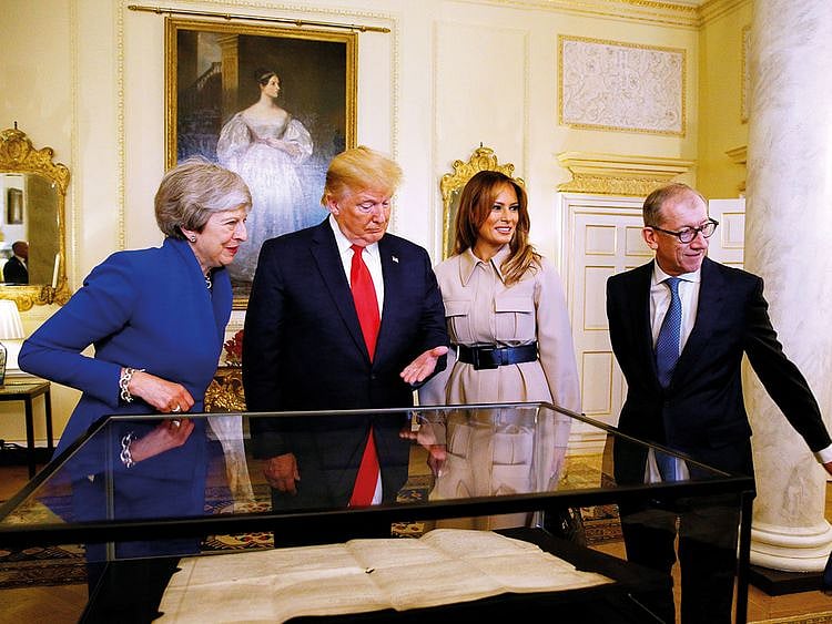 US President Donald Trump and first lady Melania Trump