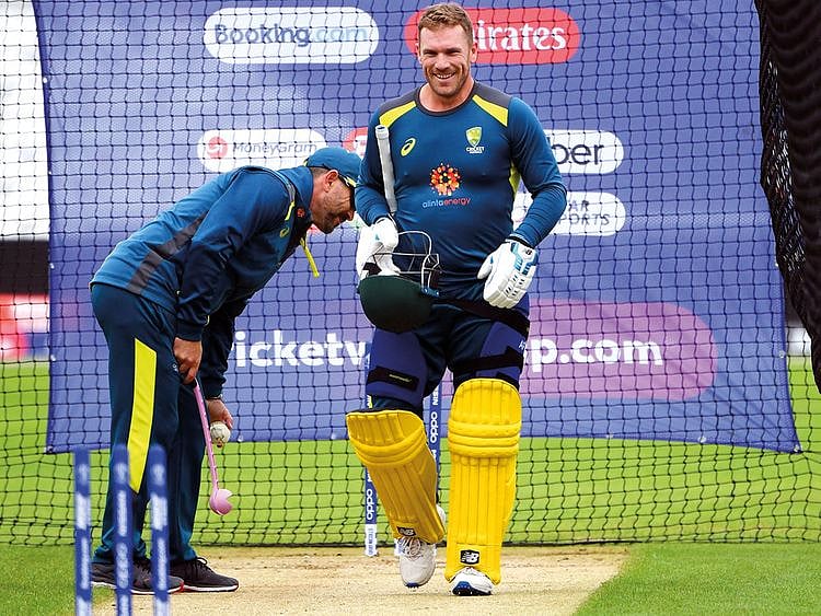 Aaron Finch and Justin Langer