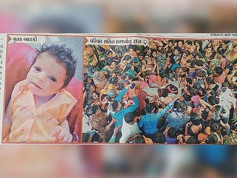 Several social media users shared local newspaper reports of the horrifying incident