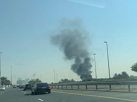 Smoke rises from the scene of the incident